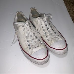Converse White Low Tops, Men’s Size 10